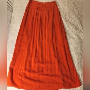 LOFT Vibrant Tangerine Maxi Skirt